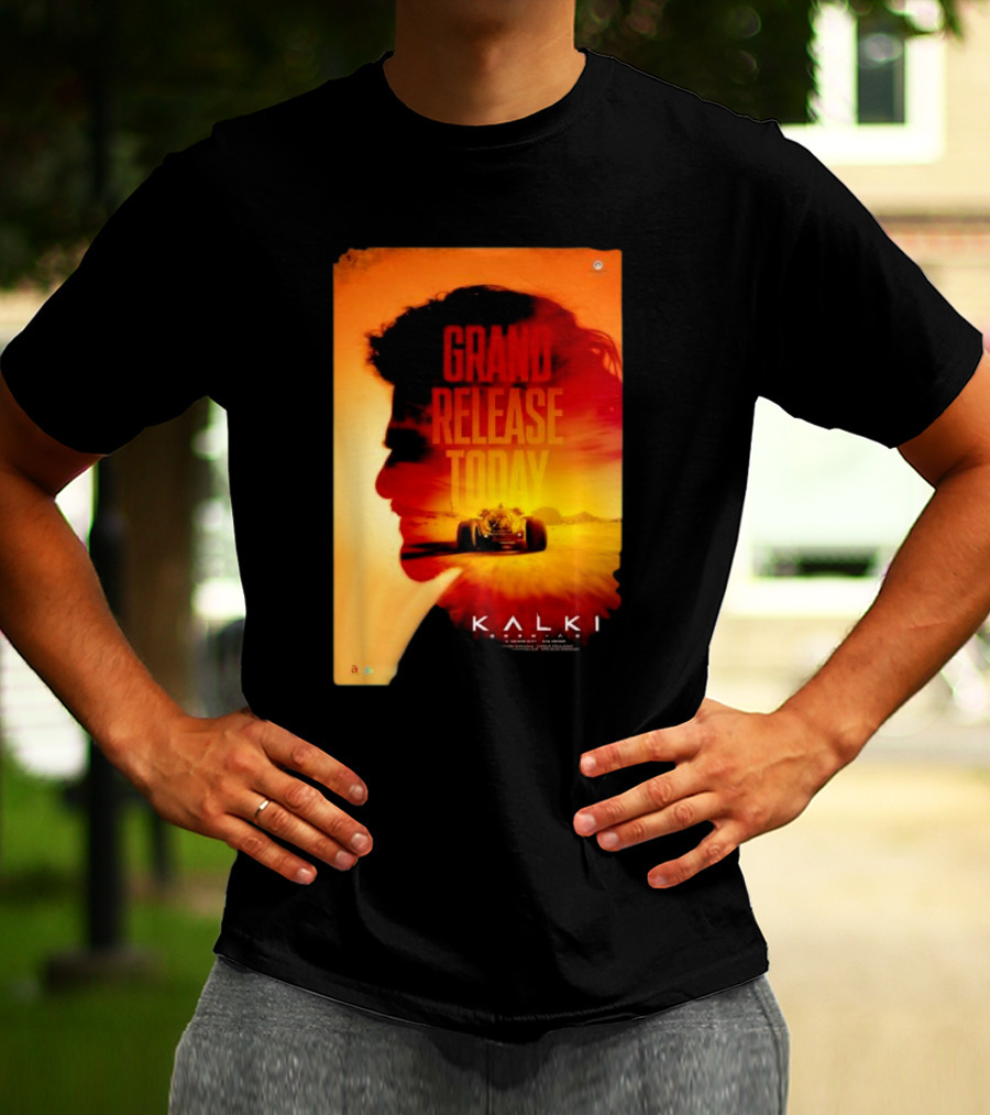 Grand Release Today Kalki Silhouette And Racing Car T-Shirt