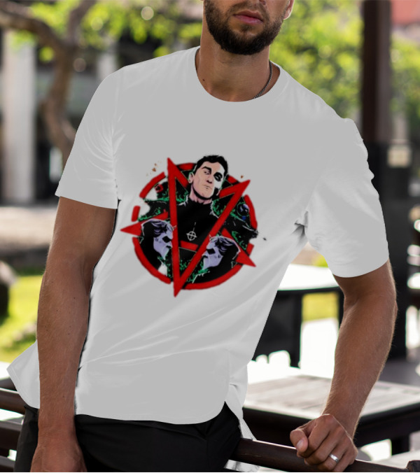Hawks Remera MVP Vector Triangular Symbol With Mysterious Figure And Crossed Arms T-Shirt