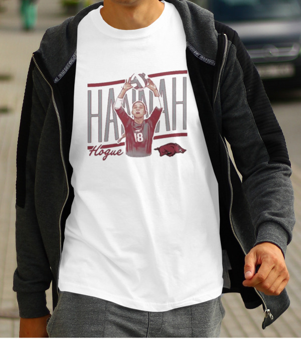 Hannah Hogue Volleyball Number 18 Razorback T-Shirt