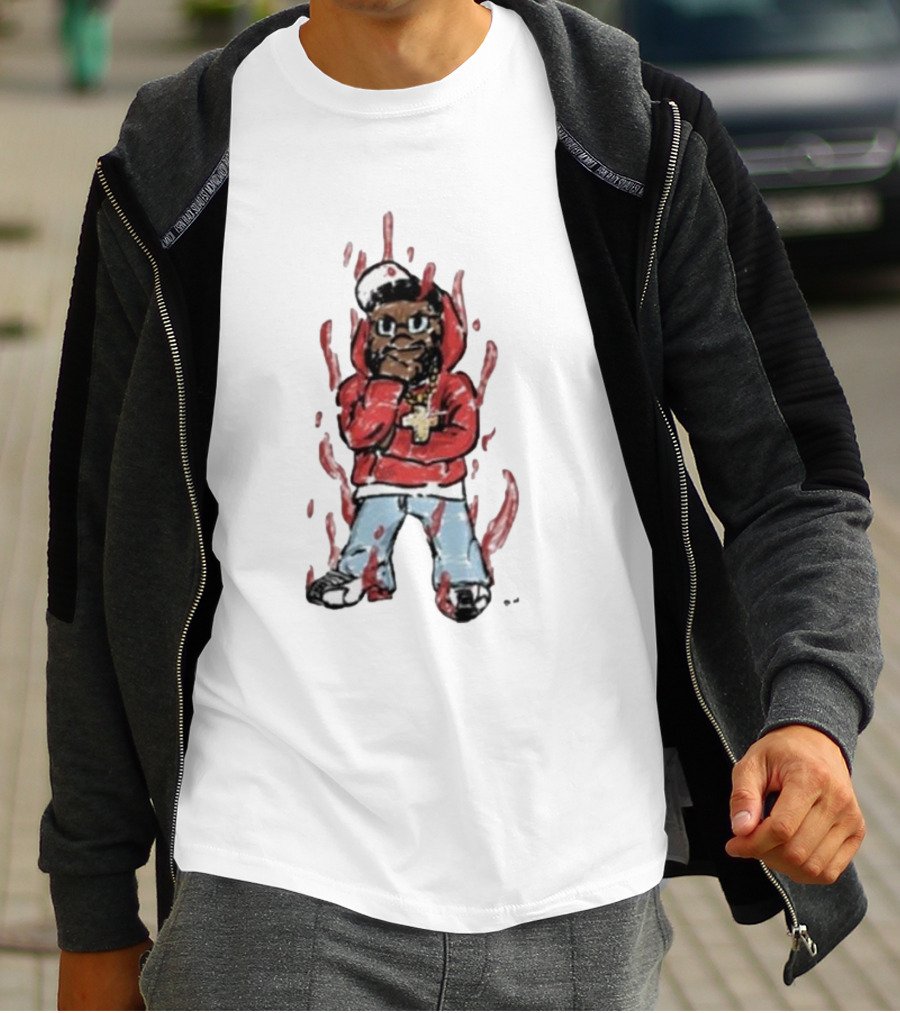 Kendricks Aura Was On Another Level That Nite Red Hoodie Cartoon Character T-Shirt
