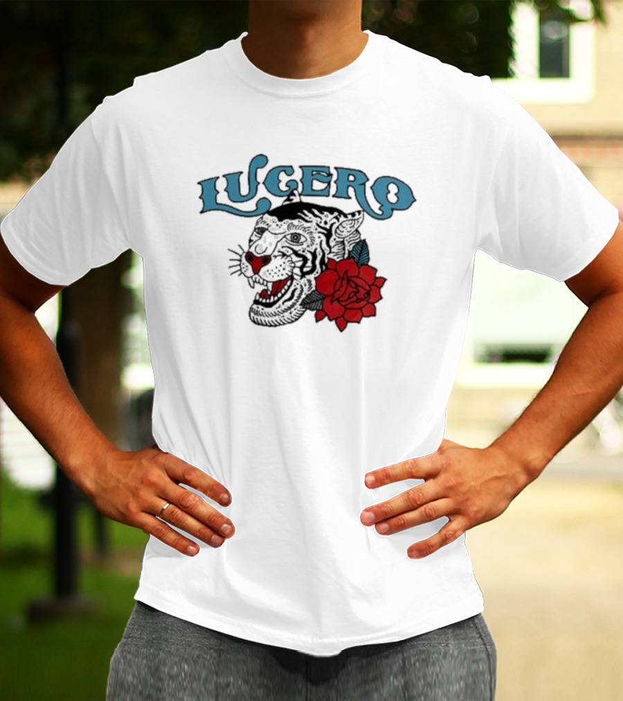 Lucero Panther With Red Rose Tattoo T-Shirt