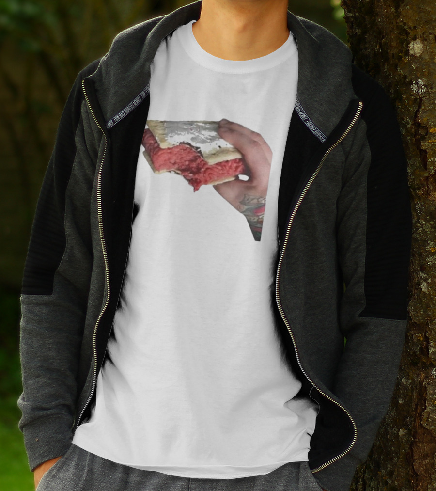 Man Holding Uncooked Meat Sandwich With Tattoos T-Shirt