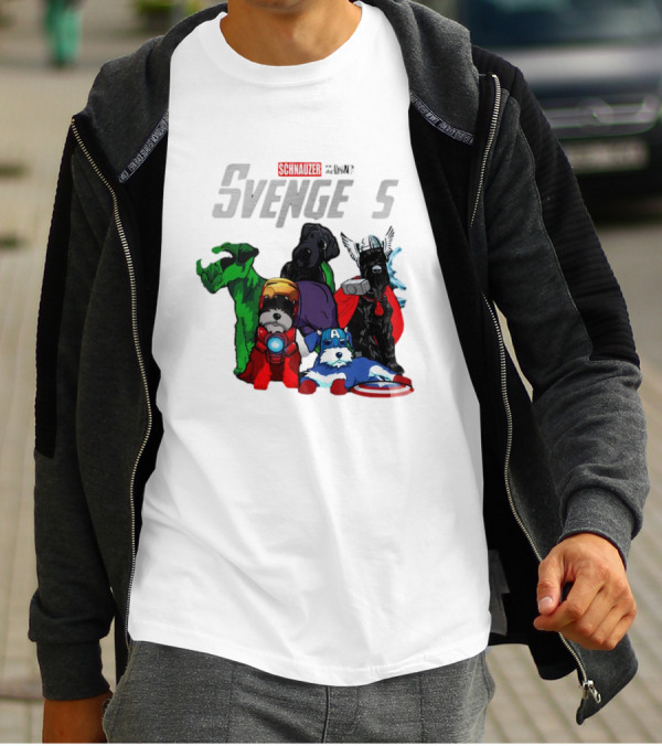 Marvel Avengers Schnauzer Svengers Dogs Superheroes T-Shirt
