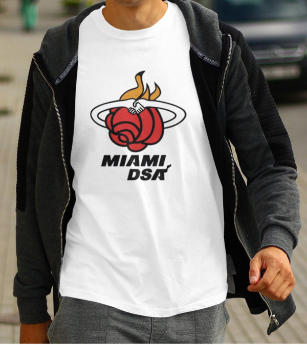 Miami DSA Rose With Flaming Basketball Iconic T-Shirt