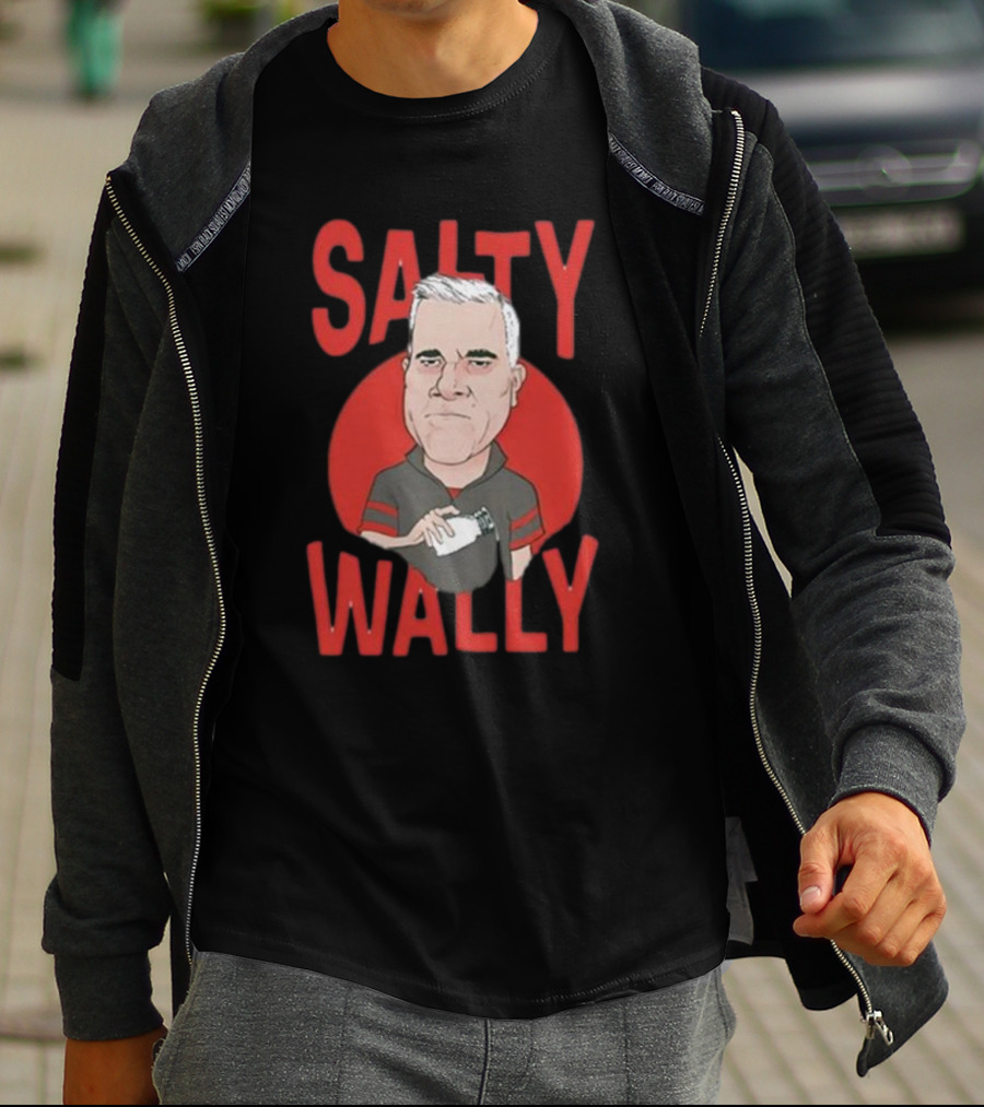 Salty Wally Nationgear Salt Shaker Red Circle Caricature T-Shirt