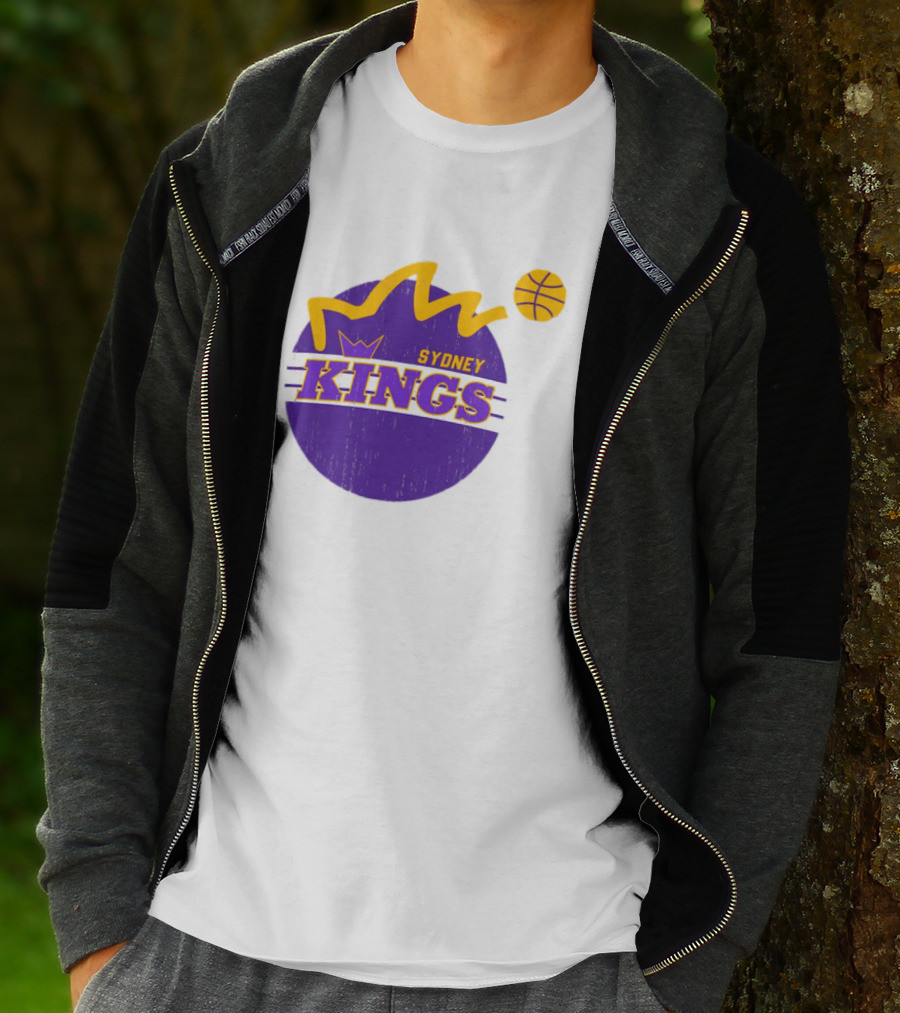 NBL Store Sydney Kings 22-23 Heritage Purple Basketball Logo Crown T-Shirt