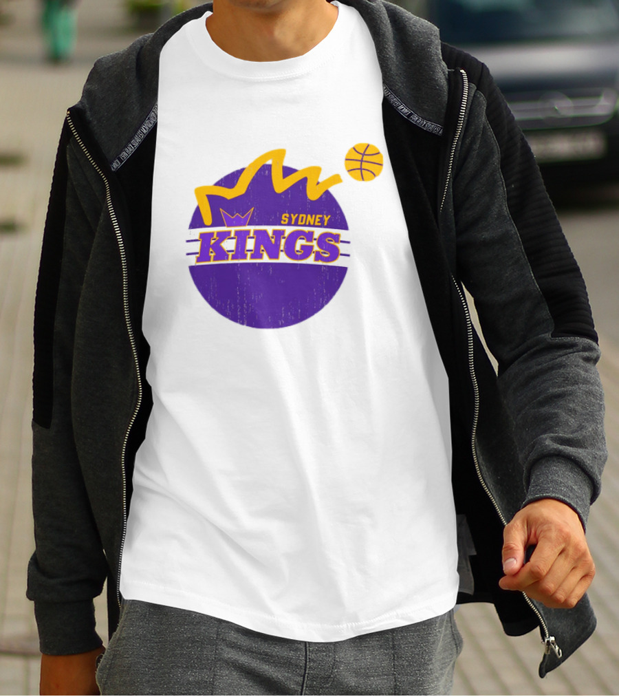 NBL Store Sydney Kings 22-23 Heritage Purple Basketball Logo Crown T-Shirt