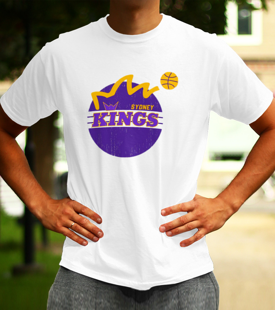 NBL Store Sydney Kings 22-23 Heritage Purple Basketball Logo Crown T-Shirt
