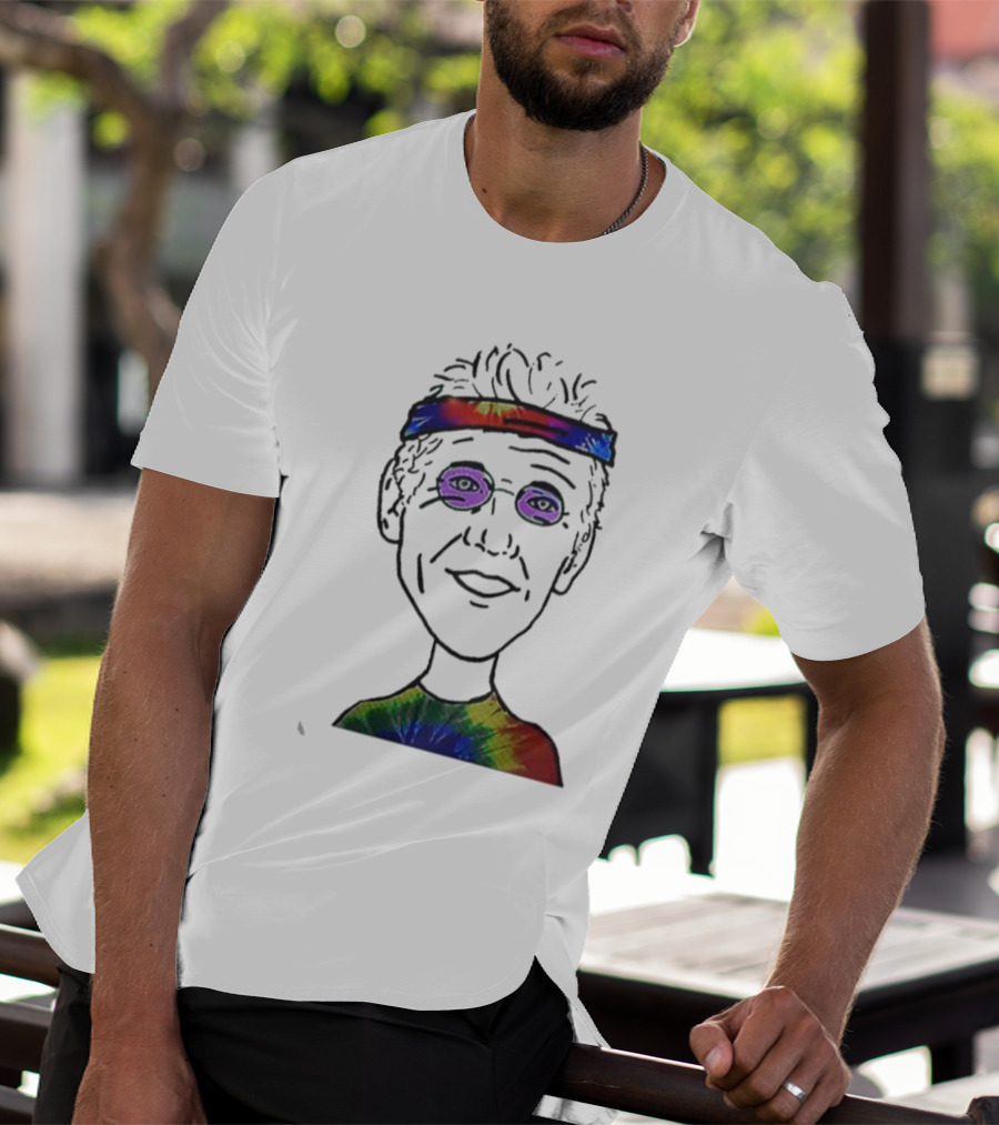 Bill Walton Tie-Dye Headband And Shirt Caricature T-Shirt