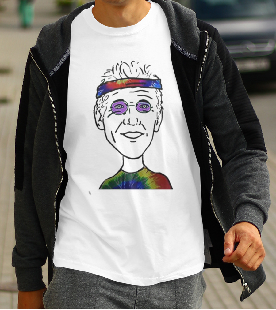 Bill Walton Tie-Dye Headband And Shirt Caricature T-Shirt
