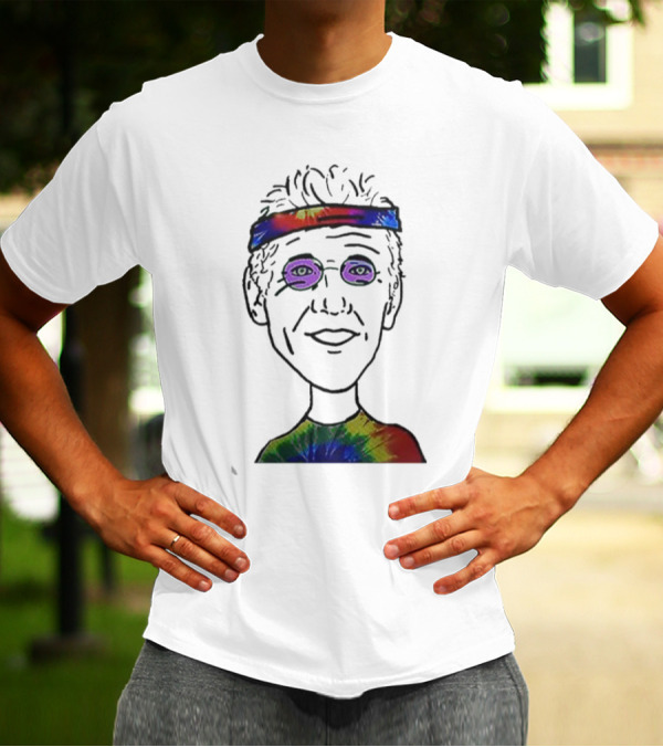 Bill Walton Tie-Dye Headband And Shirt Caricature T-Shirt
