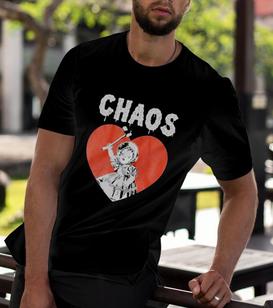 Chaos Heart With Girl Holding Bat T-Shirt