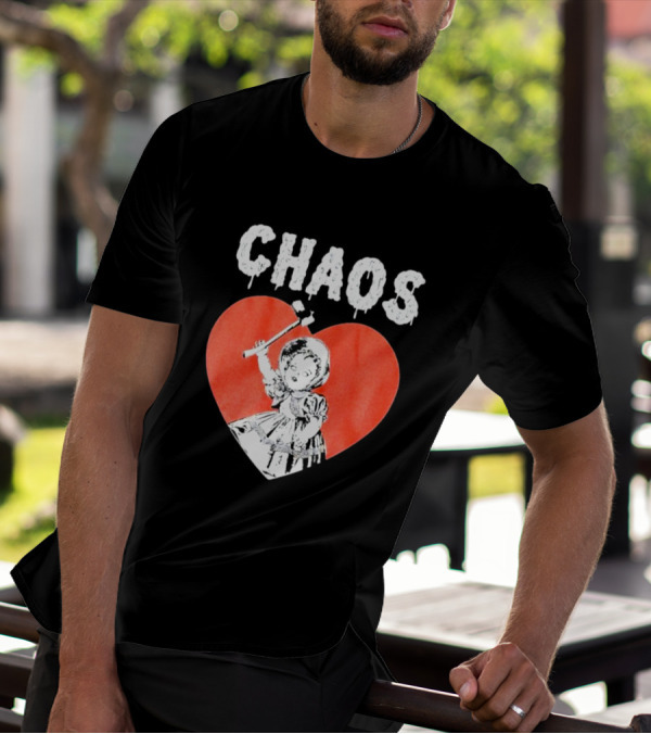 Chaos Heart With Girl Holding Bat T-Shirt