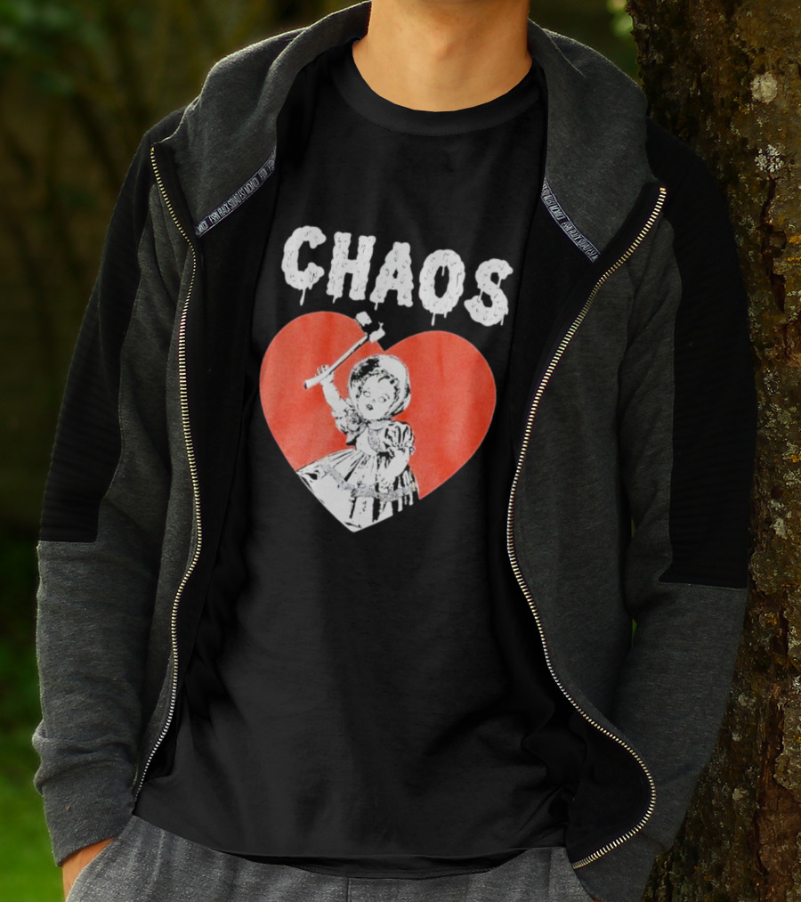 Chaos Heart With Girl Holding Bat T-Shirt