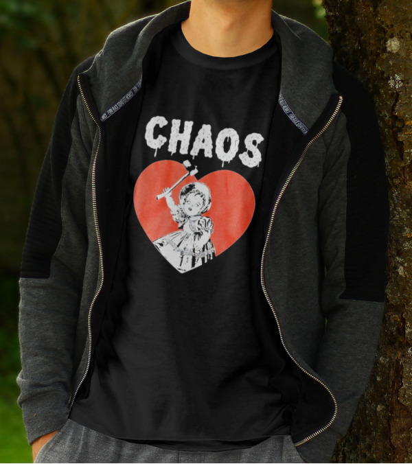 Chaos Heart With Girl Holding Bat T-Shirt
