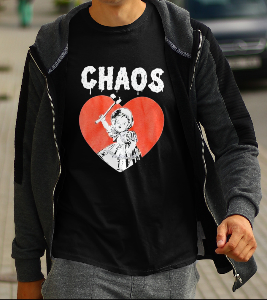 Chaos Heart With Girl Holding Bat T-Shirt