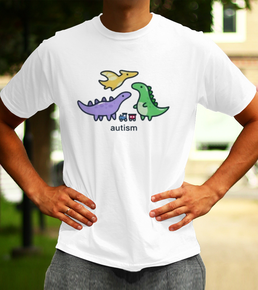 Eveoart Autistic Drip Dinosaur Autism Train T-Shirt