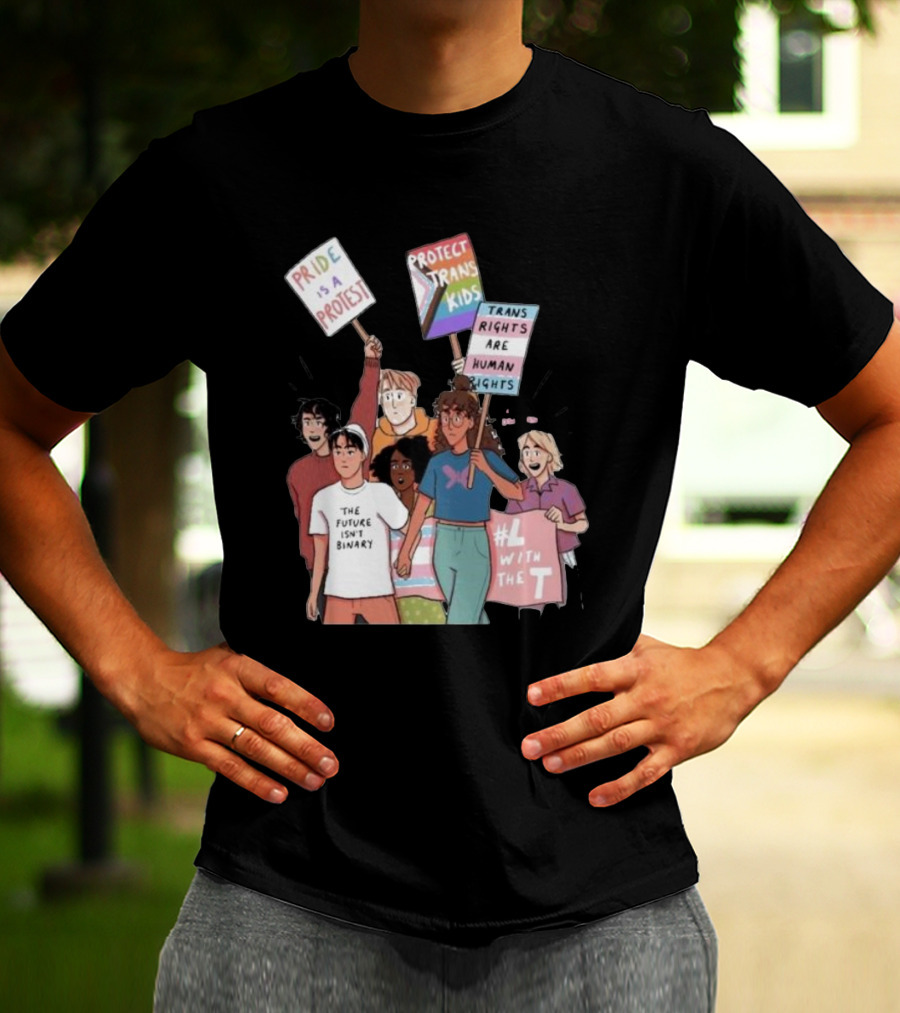 Heartstopper Pride Protest The Future Isn't Binary Protect Trans Kids Rights T-Shirt