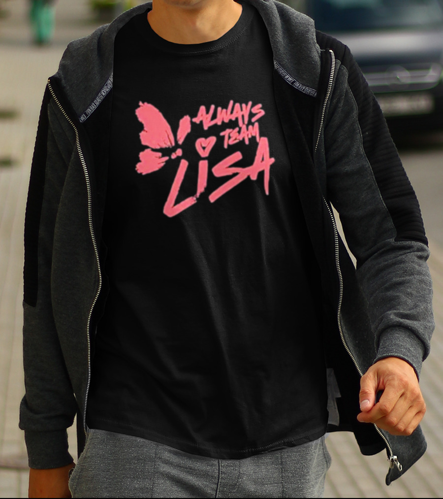 Always Team Lisa Pink Butterfly Heart T-Shirt