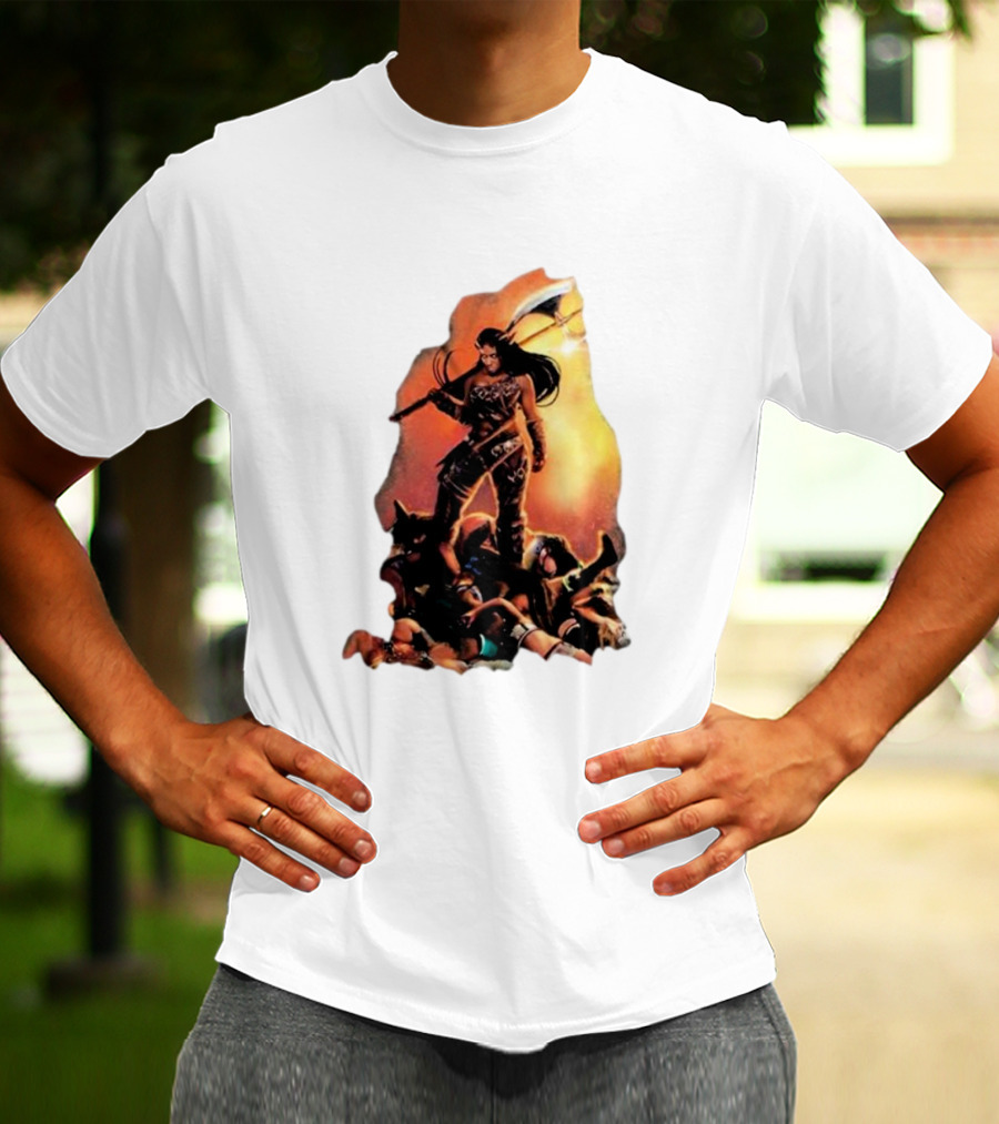 Athena Palmer Warrior Standing Over Fallen Warriors T-Shirt