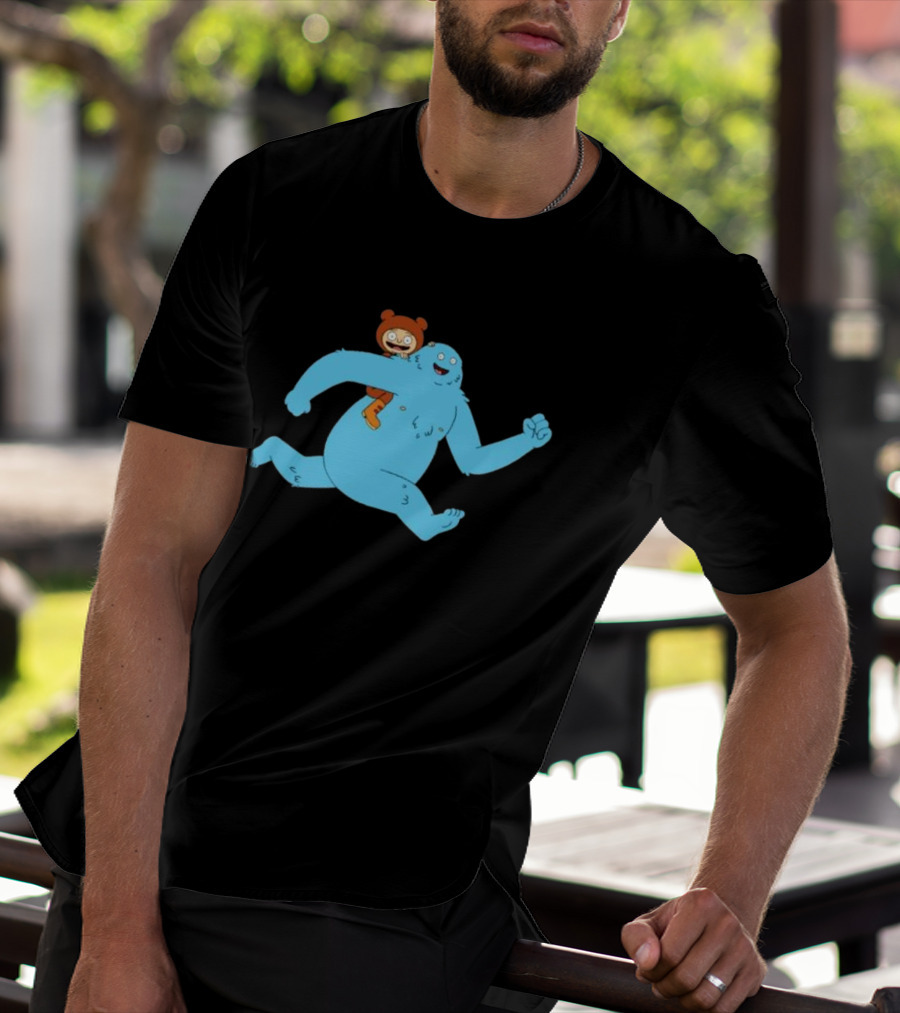 Bigfoot Society The Great North Blue Yeti Cartoon Character T-Shirt