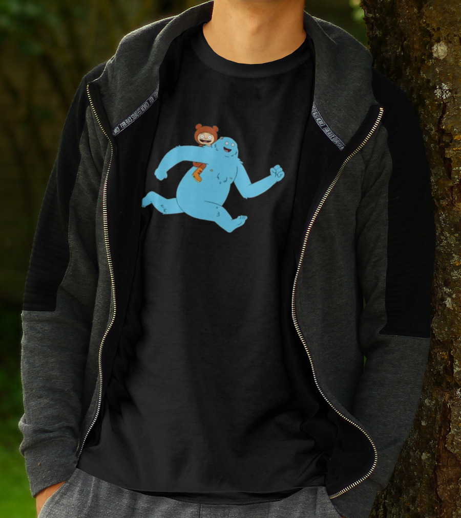 Bigfoot Society The Great North Blue Yeti Cartoon Character T-Shirt
