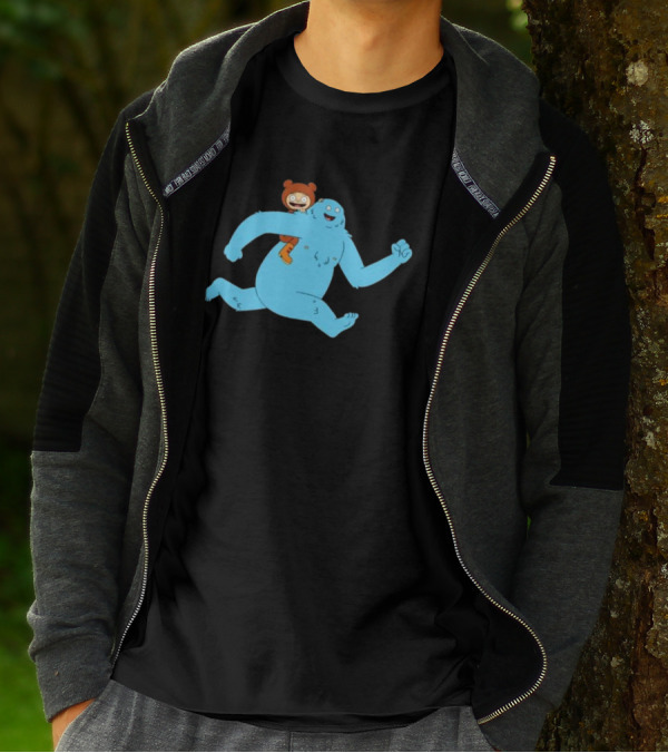 Bigfoot Society The Great North Blue Yeti Cartoon Character T-Shirt