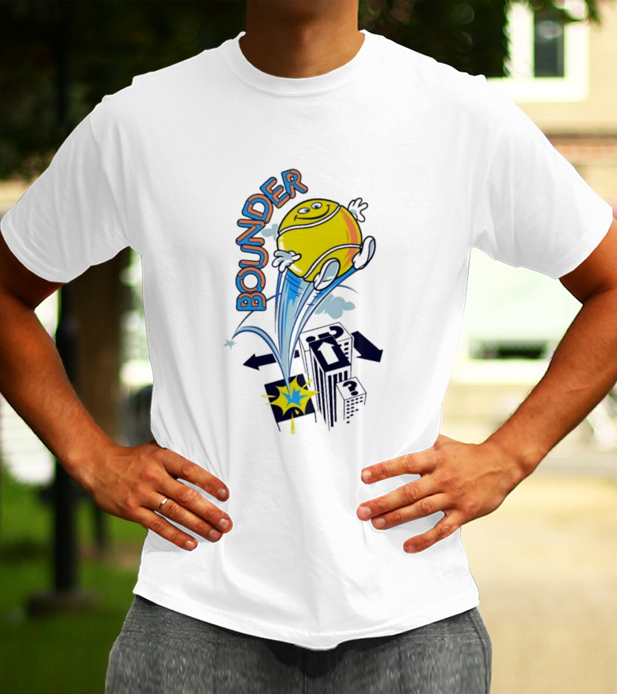 BOUNDING YELLOW CHARACTER ROOFTOP ADVENTURE T-Shirt