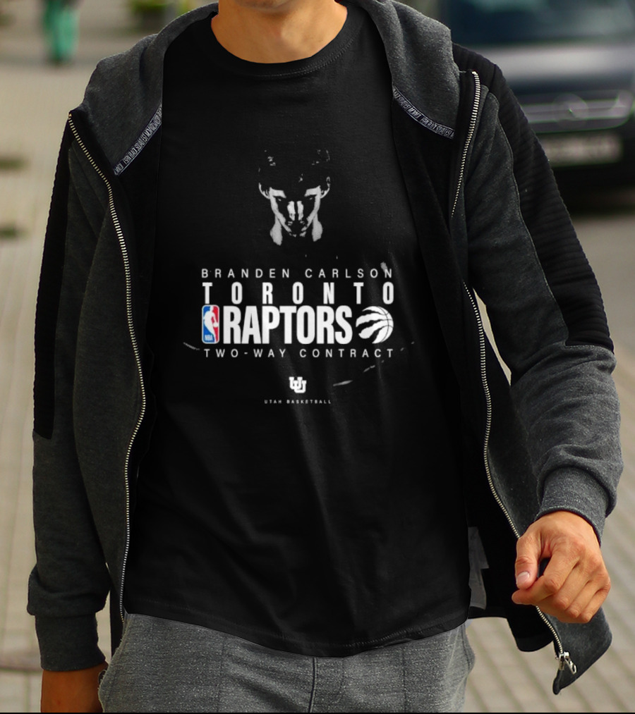 Branden Carlson Toronto Raptors Two-Way Contract NBA Utah Basketball T-Shirt