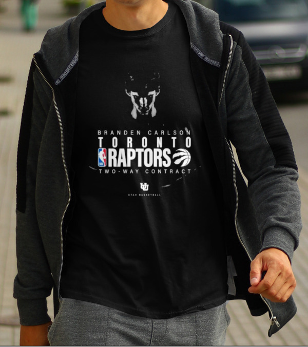 Branden Carlson Toronto Raptors Two-Way Contract NBA Utah Basketball T-Shirt