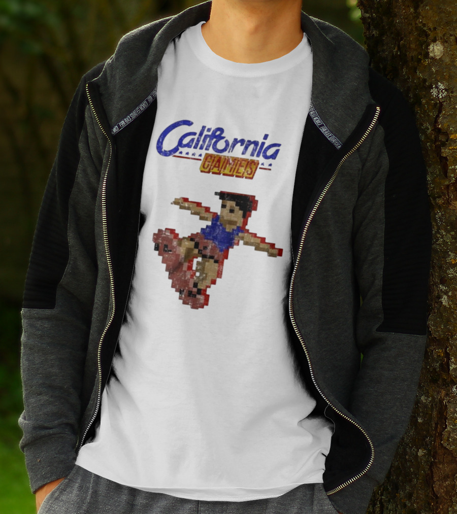 California Games Pixelated Skateboarding Retro Gaming T-Shirt