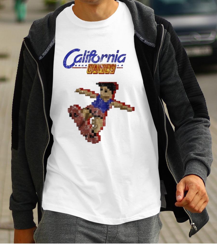 California Games Pixelated Skateboarding Retro Gaming T-Shirt