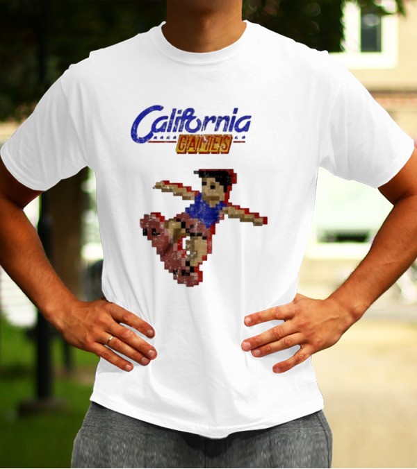 California Games Pixelated Skateboarding Retro Gaming T-Shirt