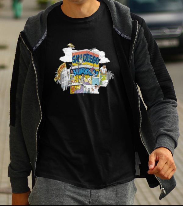 San Diego Skyscraper Happy Hour Crew T-Shirt