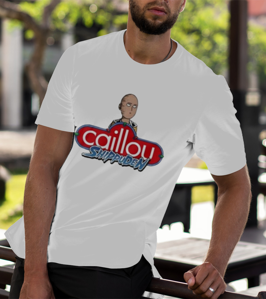 Goofyahhtees Caillou Shippuden Logo Mashup With Bald Character T-Shirt
