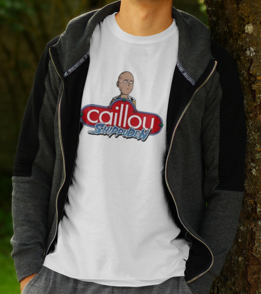 Goofyahhtees Caillou Shippuden Logo Mashup With Bald Character T-Shirt
