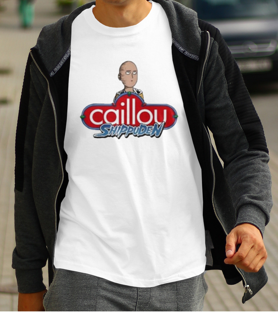 Goofyahhtees Caillou Shippuden Logo Mashup With Bald Character T-Shirt