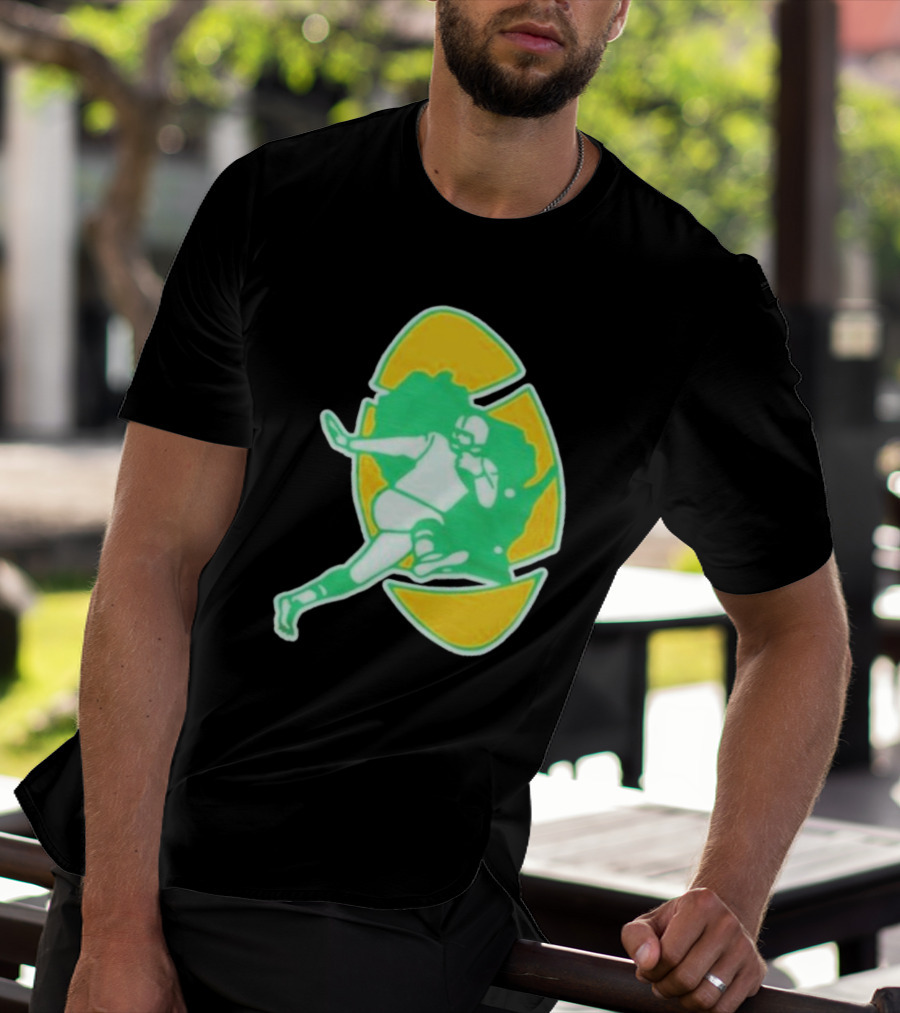 Green Bay Packers Alt Logo 1956 Retro Football Player Emblem T-Shirt