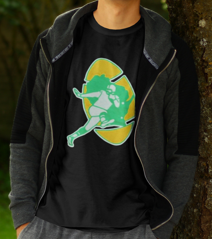 Green Bay Packers Alt Logo 1956 Retro Football Player Emblem T-Shirt