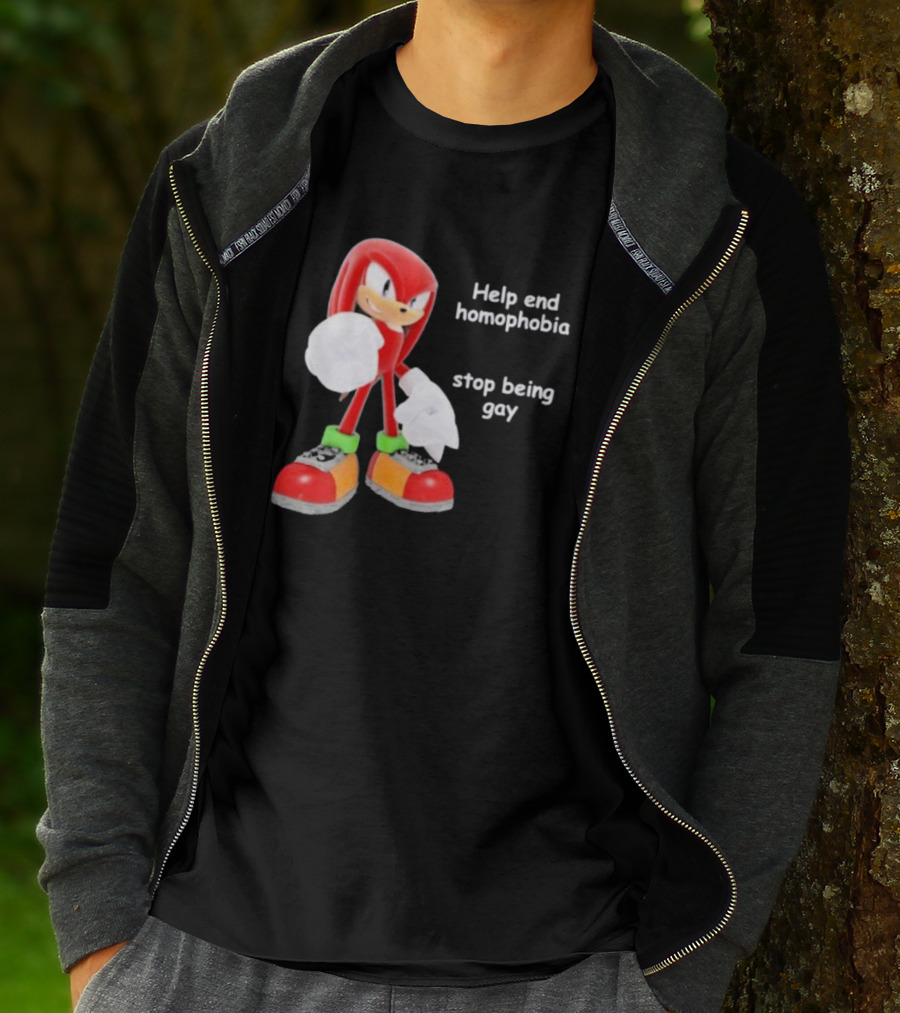Help End Homophobia Stop Being Gay Knuckles Sonic T-Shirt