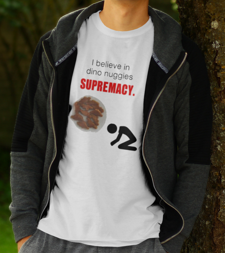 I Believe In Dino Nuggies Supremacy Iconic Silhouette Kneeling T-Shirt