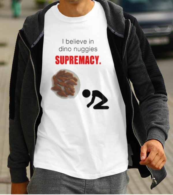 I Believe In Dino Nuggies Supremacy Iconic Silhouette Kneeling T-Shirt