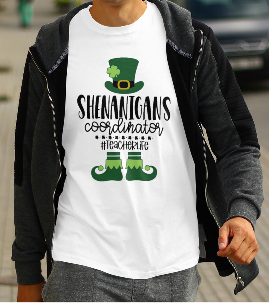 Shenanigans Coordinator #TeacherLife St Patrick's Day Elf T-Shirt
