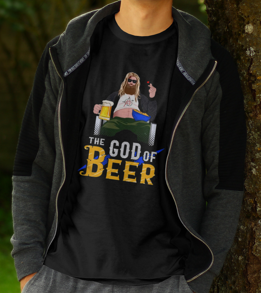 The God Of Beer Fat Thor With Sunglasses And Beer Mug T-Shirt