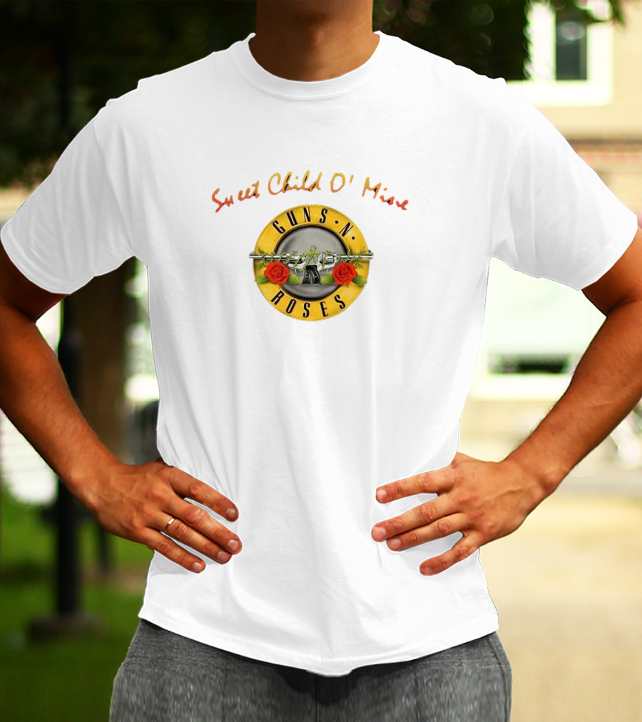 Guns N' Roses Sweet Child O' Mine Circle Logo With Roses And Guns T-Shirt