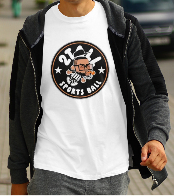 2Tall Sports Ball Referee Cartoon With Whistle And Stars T-Shirt