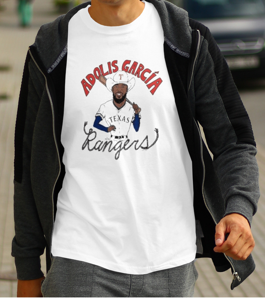 Adolis García Texas Rangers Cowboy Caricature Player T-Shirt