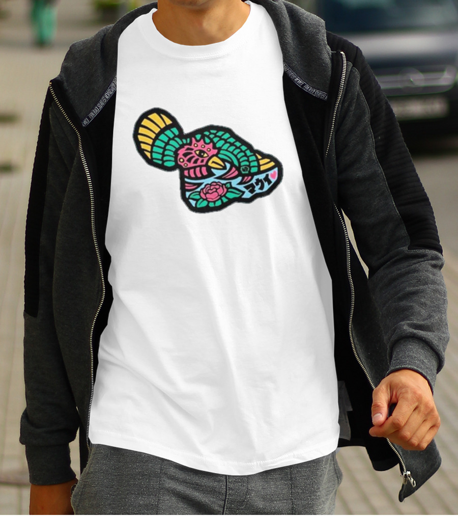 Sumofish Maui Kanji Flower Phoenix T-Shirt