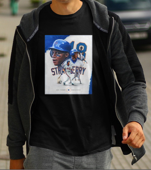 Darryl Strawberry Mets 18 Number Retirement Celebration With Iconic Baseball T-Shirt