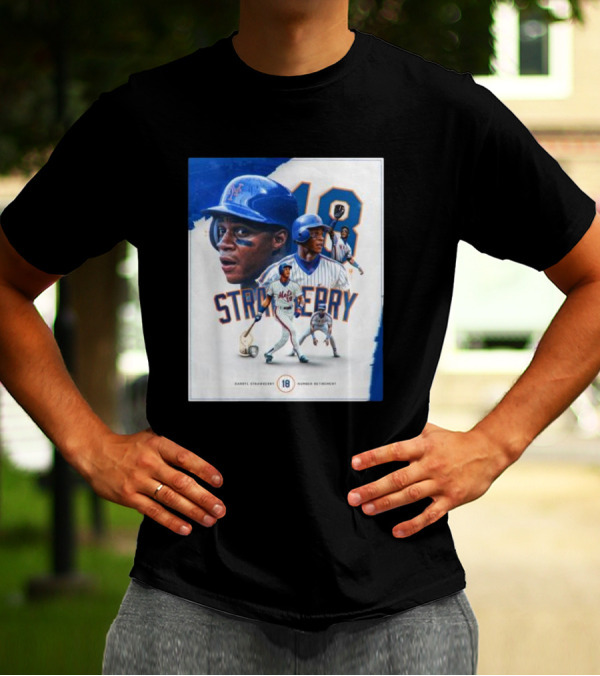 Darryl Strawberry Mets 18 Number Retirement Celebration With Iconic Baseball T-Shirt